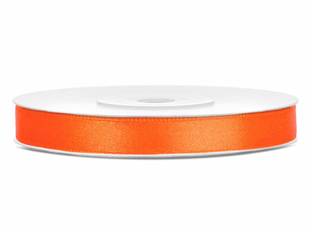 Satijn lint 6 mm oranje