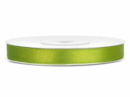 Satijn lint 6 mm lime groen