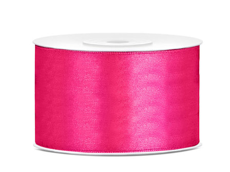 Fuchsia satijn lint 38 mm breed