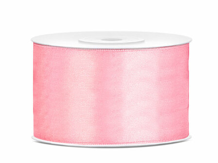 Roze satijn lint 38 mm breed