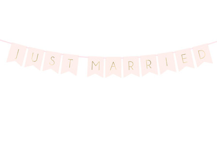 Slinger just married licht roze metalic goud bedrukt 1