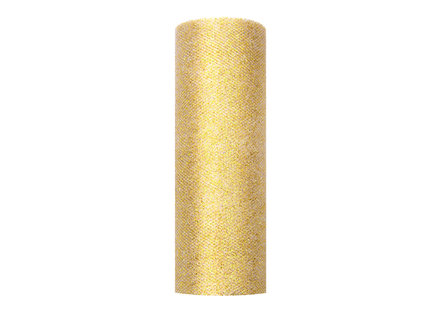 Tule lint goud glitter 15 cm breed