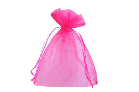 Organza zakje 7,5 x 10 cm Fuchsia