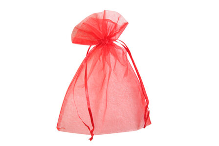 Organza zakjes 15 x 23 cm rood