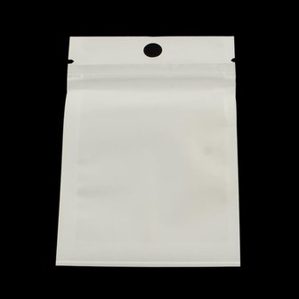 Zip zakjes wit met ophangoog 7 x 10 cm 10 stuks