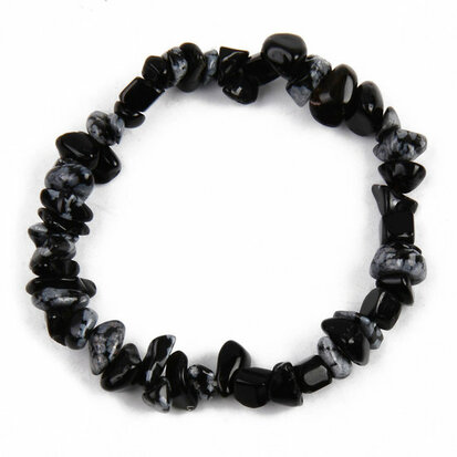 Armband split edelstenen obsidiaan