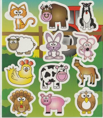 Traktatie stickers boerderij dieren