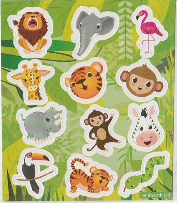Traktatie stickers jungle dieren