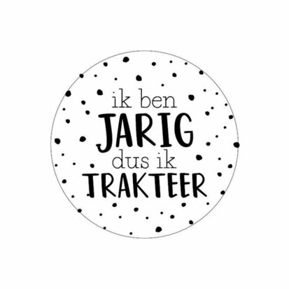 Stickers ik ben jarig dus ik trakteer 10 stuks