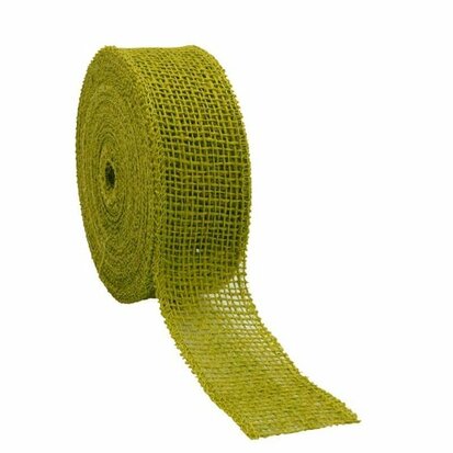 Jute lint lente groen 5 cm breed 20 meter rol extra kwaliteit