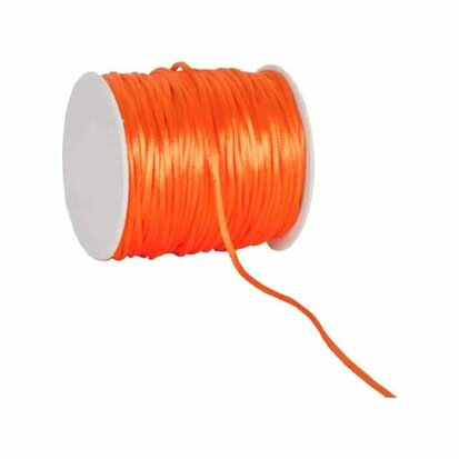 Satijn koord 2 mm oranje 100 meter rol