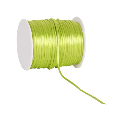 Satijn koord 2 mm lime groen 100 meter rol