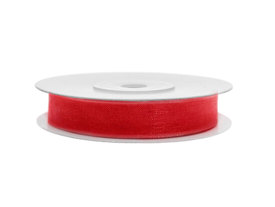 Organza lint 3 mm rood