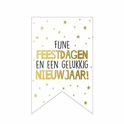 Stickers vaantje fijne feestdagen en een gelukkig nieuwjaar 10 stuks