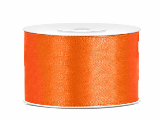 Satijn lint 38 mm breed oranje 6 meter