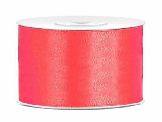 Satijn lint 38 mm breed neon fuchsia 6 meter