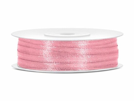 10 meter Satijn lint 3 mm roze