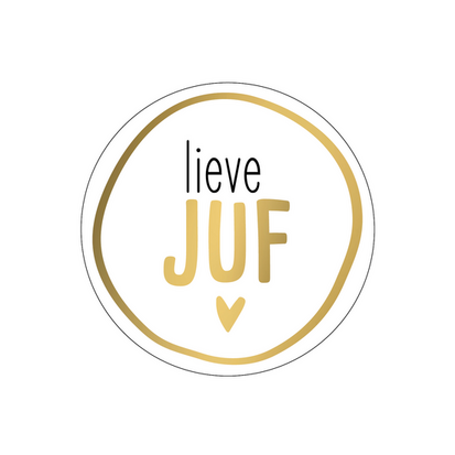 Stickers lieve juf goud 10 stuks