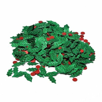 Kerst confetti strooimix hulst en besjes