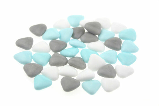 Bruidssuiker hartvormig mini mix blauw