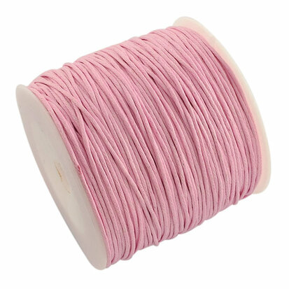 Waxkoord 1 mm licht roze