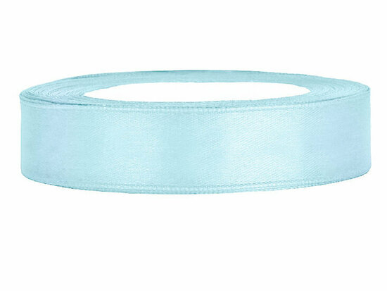 Satijn lint 15 mm breed licht blauw 100 meter rol