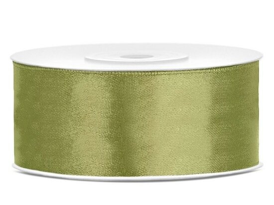 Satijn lint 25 mm saliegroen 25 meter rol