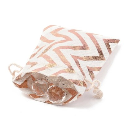 Katoenen zakjes zig zag metallic rosegoud