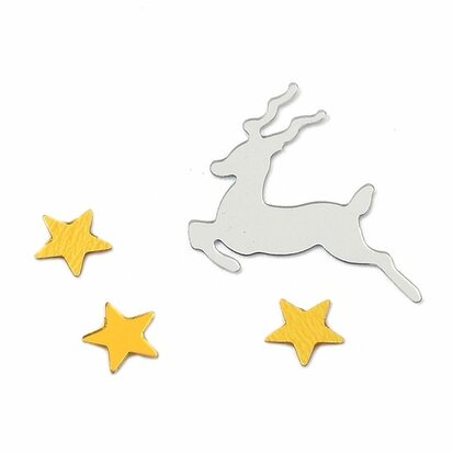 Kerst confetti strooimix zilveren rendier en gouden sterretjes