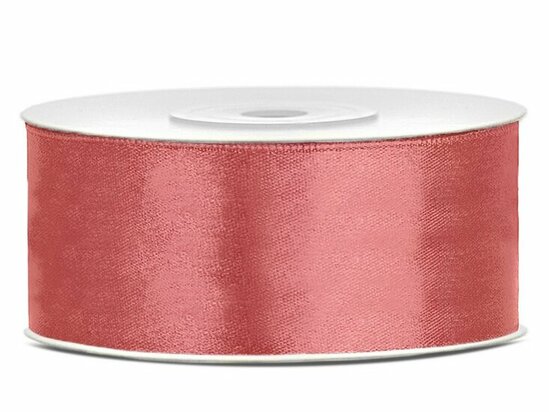 Satijn lint 25 mm rosy pink