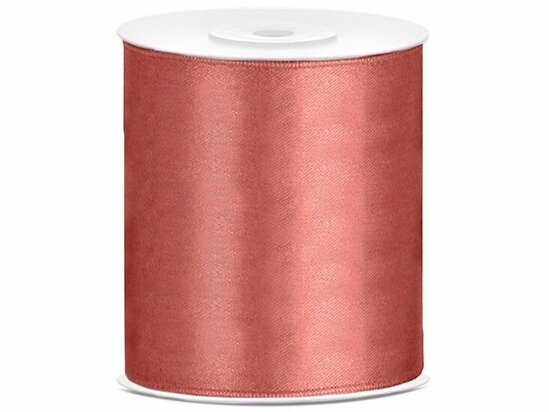 Satijn lint 100 mm rosy pink