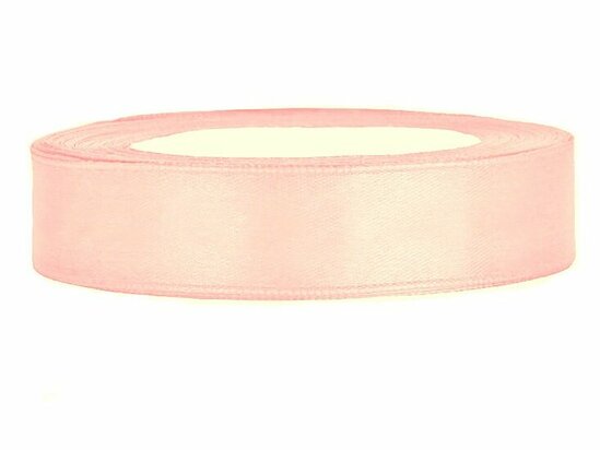 Satijn lint 1 cm breed roze 100 meter rol