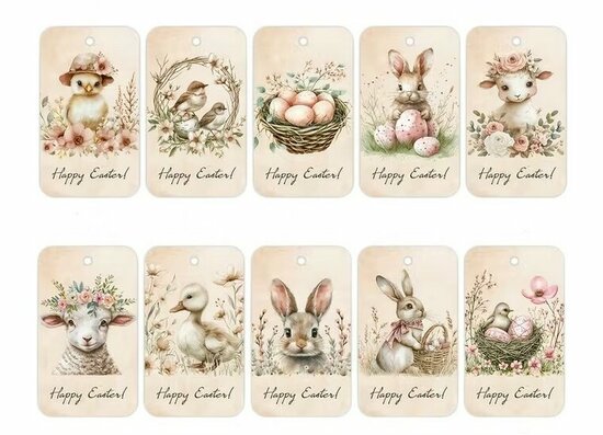 Label 7 x 4 cm babydieren mix 10 stuk