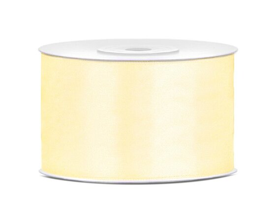 Satijn lint 38 mm breed donker ivoor 6 meter