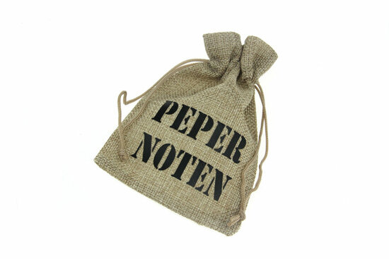 Jute look zakjes pepernoten 9.5 x 13.5 cm