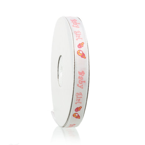 Grosgrain lint Baby girl met speentje en flesje 12 mm