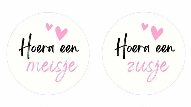 Geboortebedankjes roze papfles sticker