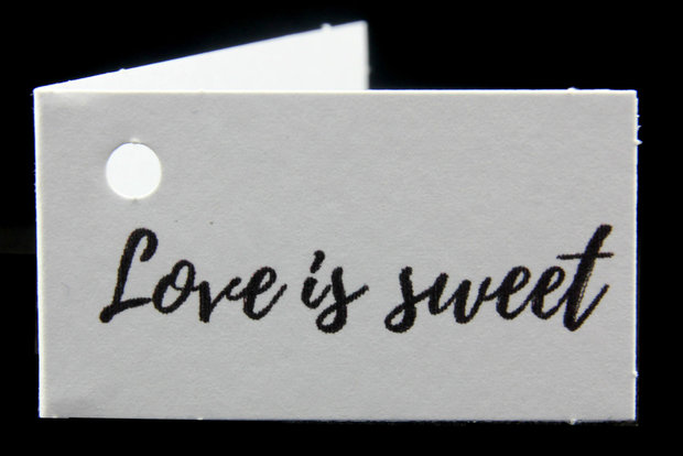 Kaartjes voor bedankjes love is sweet