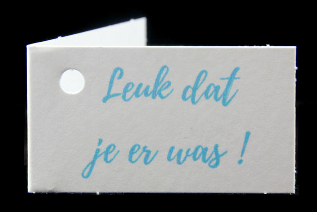 Traktatie kaartjes leuk dat je er was blauw