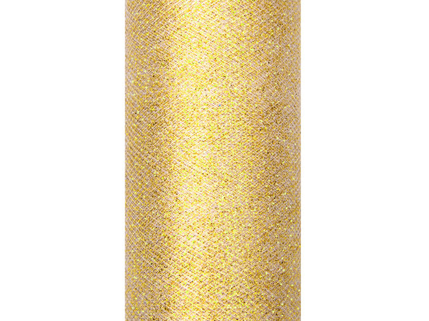 Tule lint goud glitter 15 cm breed