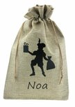 Pepernoten zakje pakjespiet met naam (jute look zakje) Pepernoten zakje pakjespiet met naam (jute look zakje)