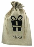 Pepernoten zakje kadootje met naam (jute look zakje) Pepernoten zakje kadootje met naam (jute look zakje)