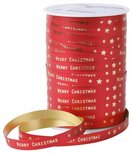 Krullint merry christmas rood goud print 10 meter Krullint merry christmas rood goud print 10 meter