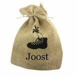 Jute pepernoten zakje schoen met naam Jute pepernoten zakje schoen met naam