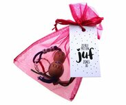 Gelukszakje chinese gelukspop sleutelhanger juf en label zo blij met een juf zoals jij Gelukszakje chinese gelukspop sleutelhanger juf en label zo blij met een juf zoals jij
